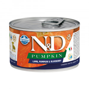 ПР0057895*6 Корм для щенков N&D Pumpkin для мелких пород, тыква, ягненок и черника банка 140г (упаковка - 6 шт) Farmina