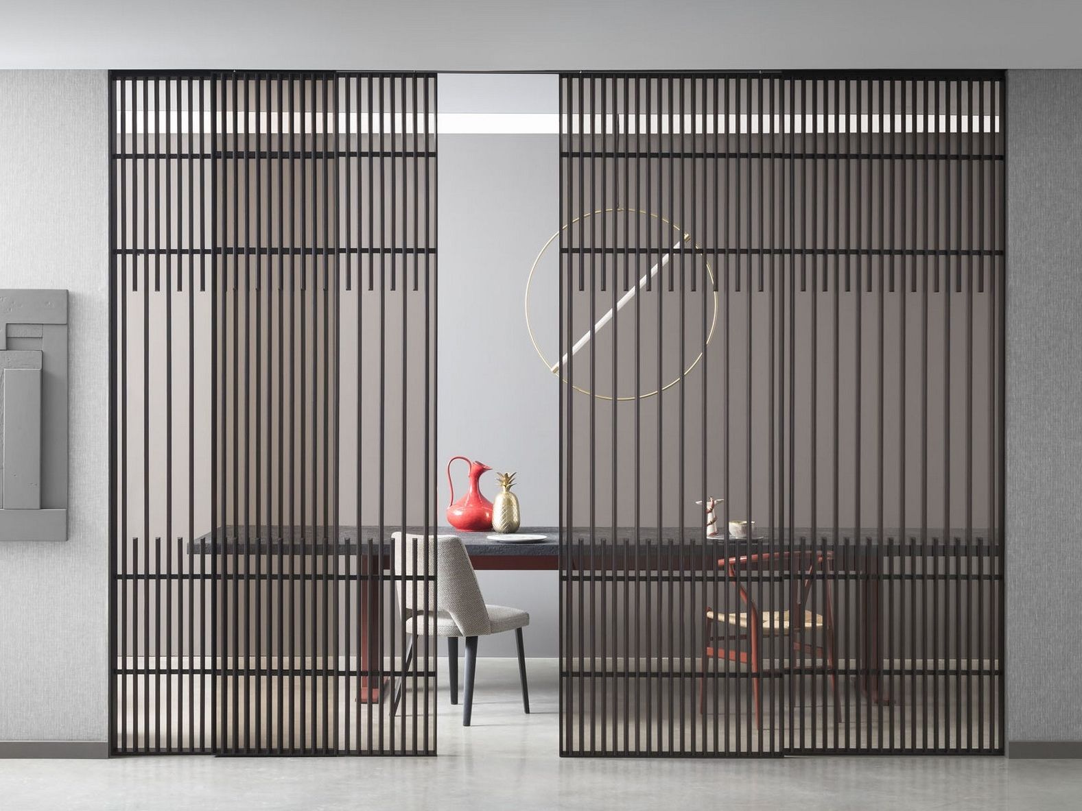 Алюминиевая и стеклянная дверь Lualdi раздвижные и поворотные системы из стекла ARCH-00050345