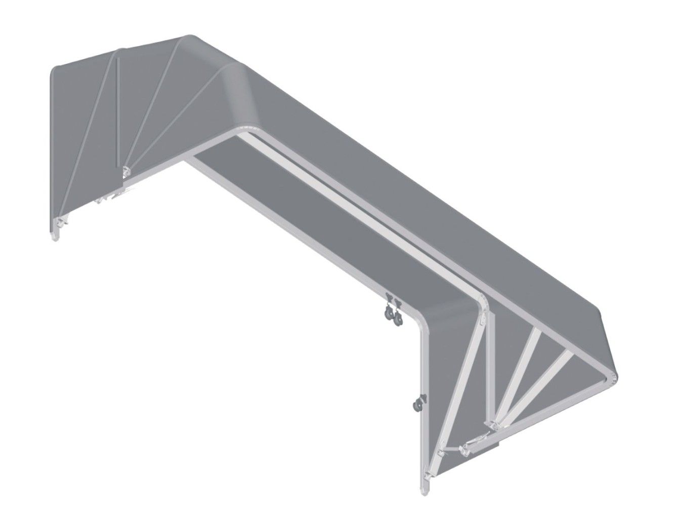 Навес с алюминиевой рамой Mv Line фиксированные и подвижные капоты ARCH-00080654 - Вид №2