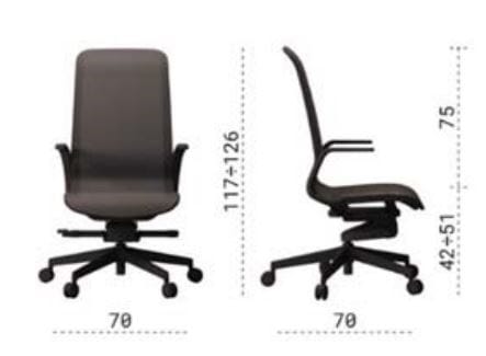 Сетчатое регулируемое по высоте офисное кресло с подлокотниками Las Mobili участок ARCH-00146527 - Вид №9