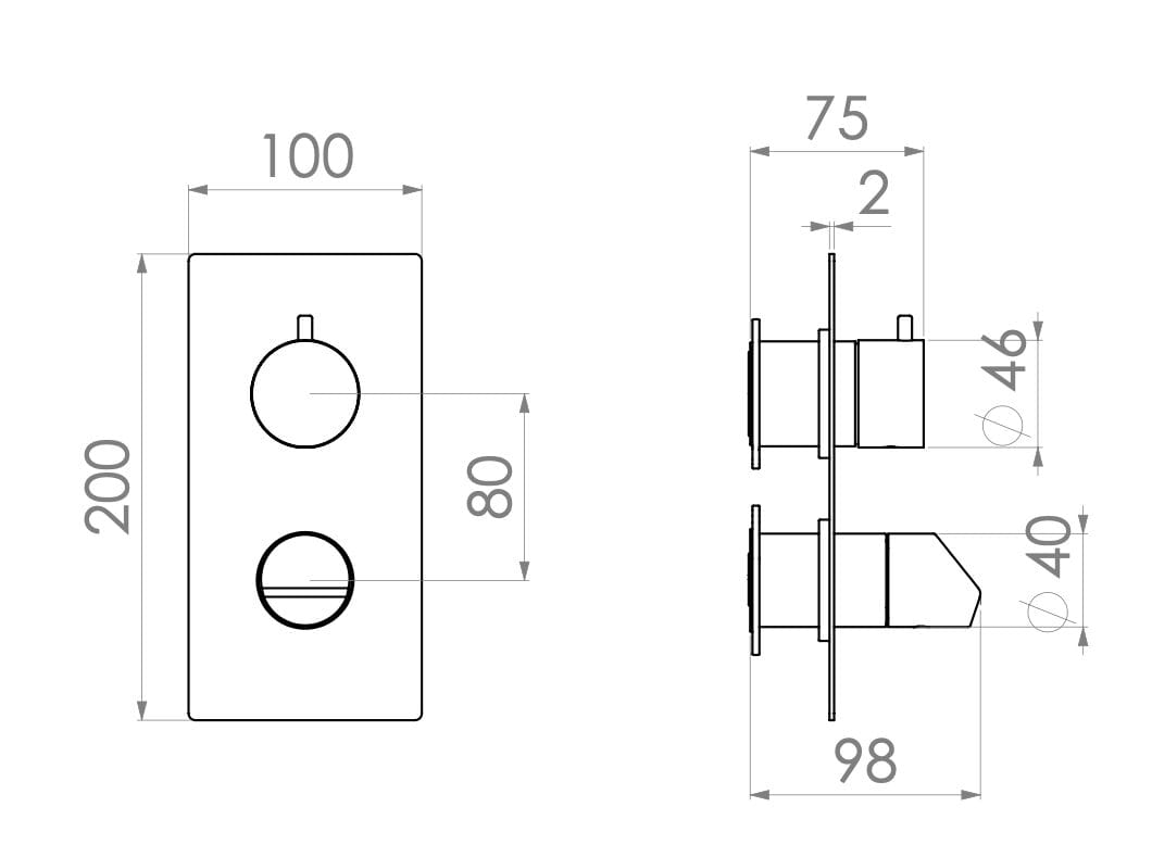 Смеситель для душа из нержавеющей стали с переключателем Radomonte Dun ARCH-00029768 - Вид №2