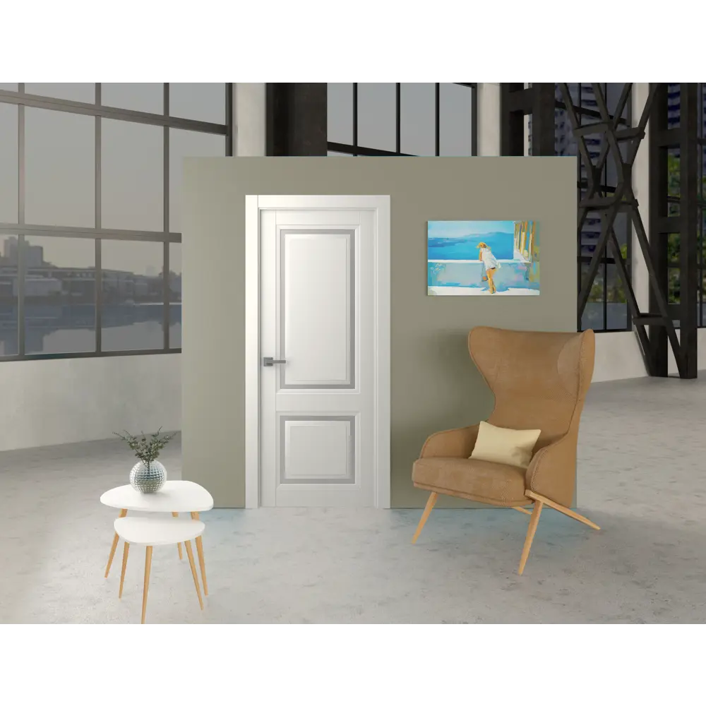 Дверь межкомнатная Аурум 2 глухая эмаль цвет жемчужный 60x200 см BELWOODDOORS STLM-2122539 - Вид №1
