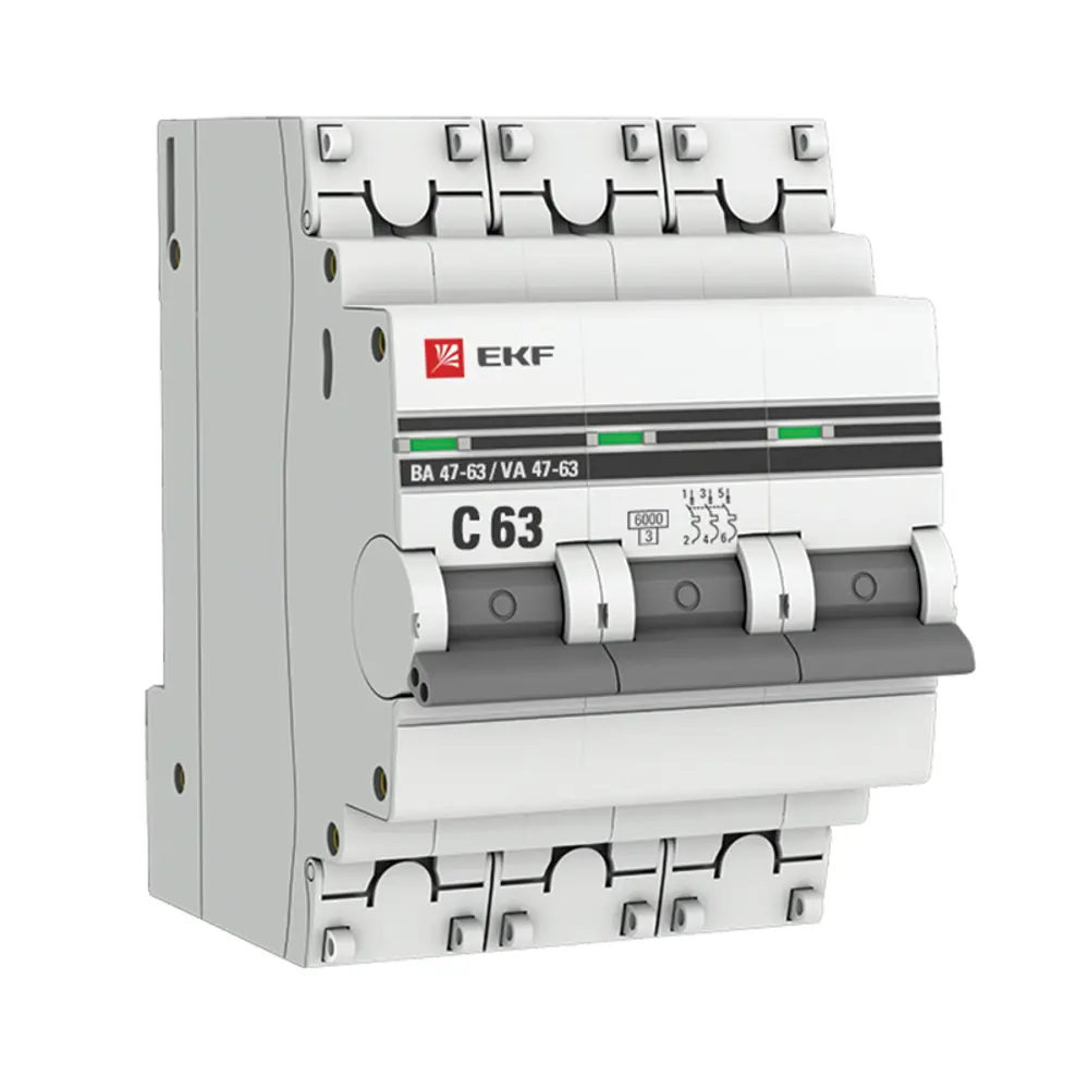 Автоматический выключатель EKF PROxima ВА47-63 3P C63 А 6 кА 82421346 STLM-2100796 