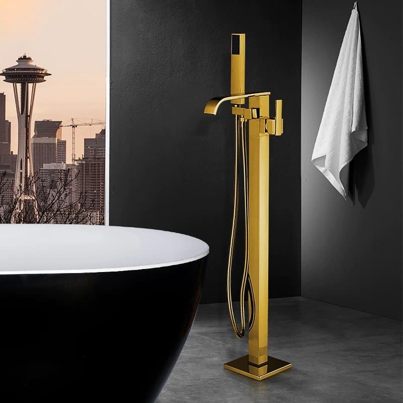 Латунный напольный смеситель для ванны с ручным душем Fontana Showers FS1384G ARCH-00130837 - Вид №1