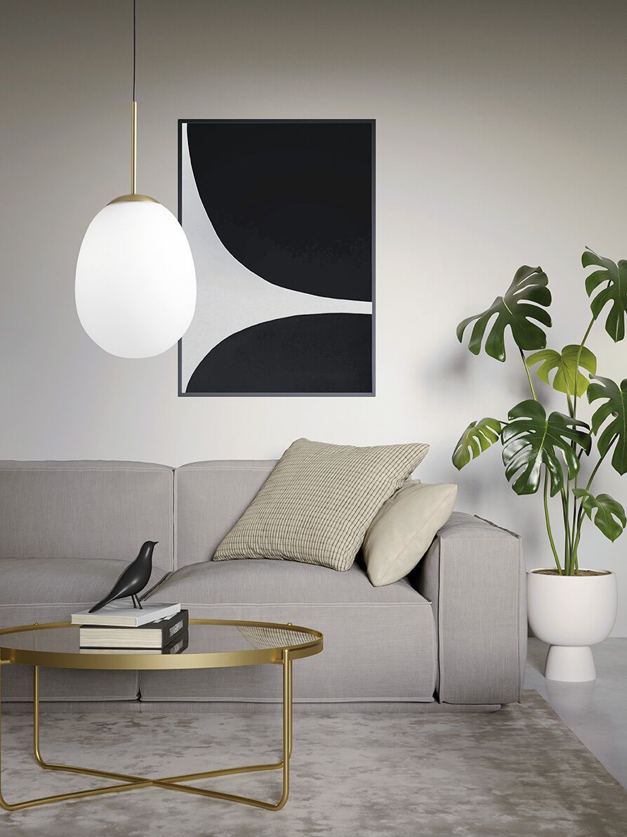 Опаловое стекло и металлическая светодиодная подвесная лампа Miloox Drop ARCH-00134035 - Вид №1