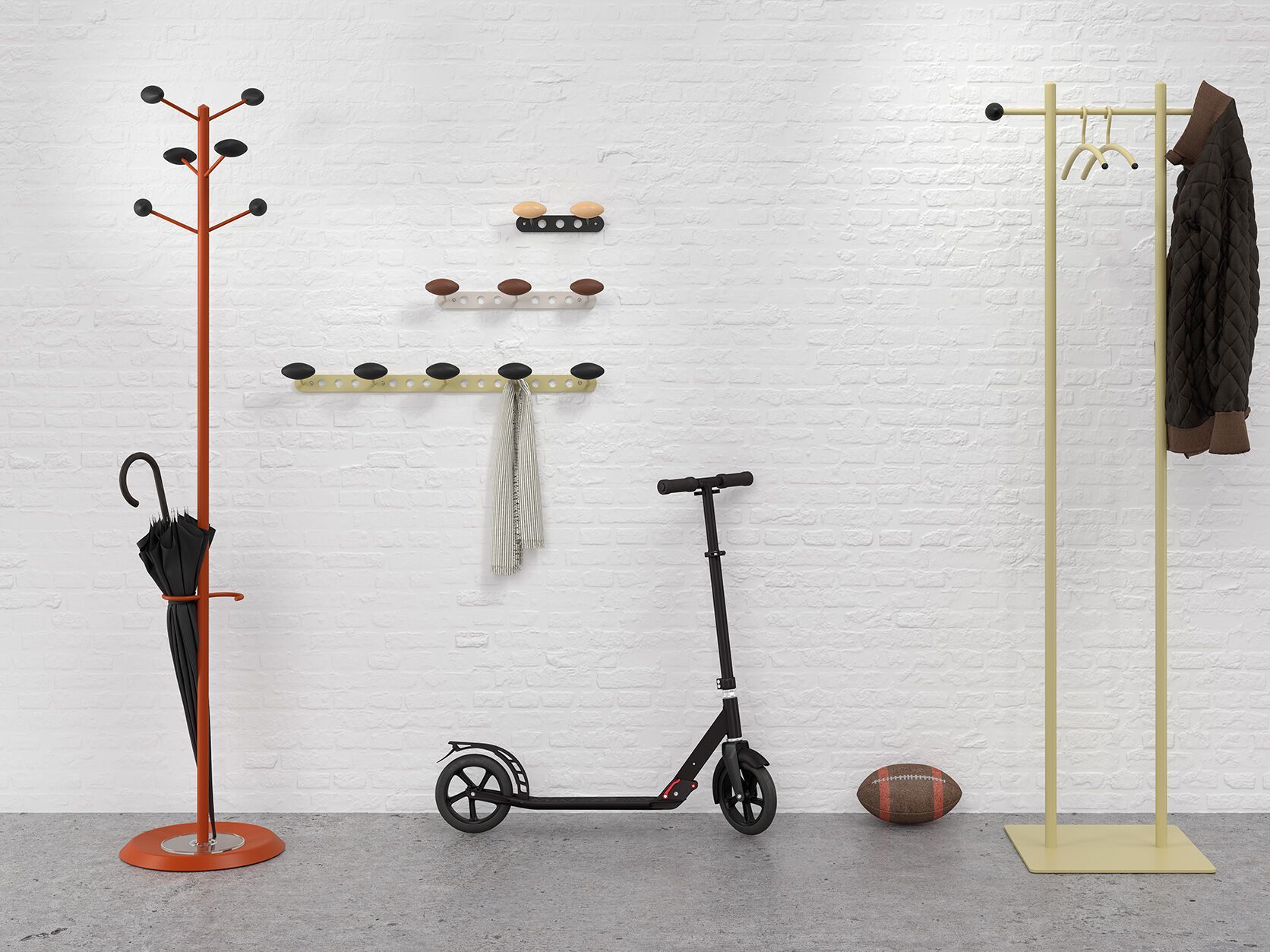 Стальная и деревянная напольная вешалка Manade Aloes ARCH-00066071