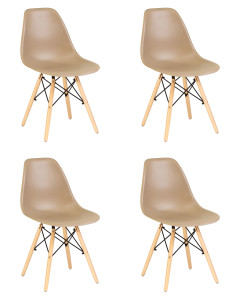 90560278 Комплект кухонных стульев 4 шт Dsw -pp638 80х53х46 см пластик цвет бежевый LMZL STLM-0282690 DOBRIN