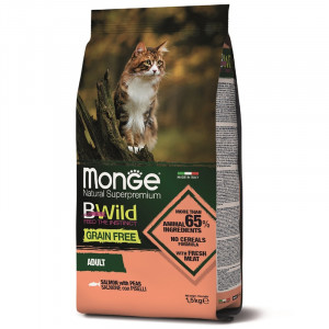 ПР0051906 Корм для кошек BWild Grain Free беззерновой лосось с горохом сух. 1,5кг Monge