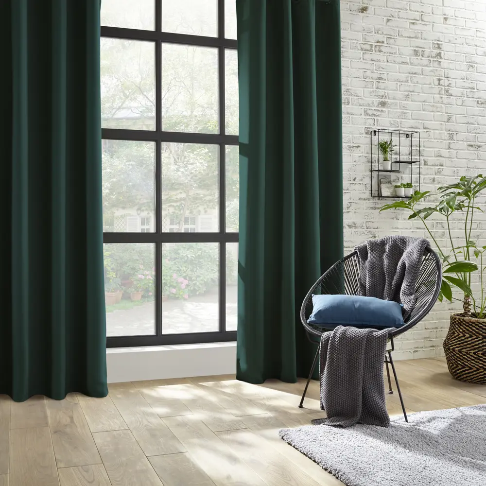 Штора на люверсах 140x260 см цвет зелёный Atmosphera STLM-2132063 - Вид №3