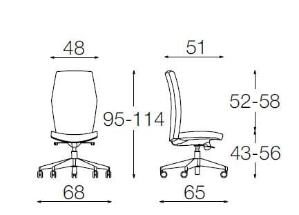 Офисное кресло руководителя из искусственной кожи с колесами Diemme Duke ARCH-00033421 - Вид №6