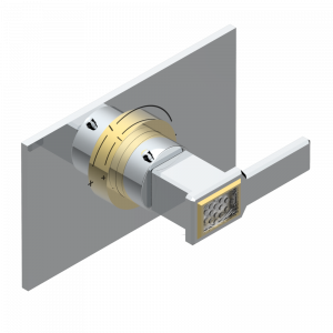 A2B-5100B Ручка регулировки для термостата THG, арт.5100A 1/2" и 5200A 3/4" Thg-paris Metropolis с рукоятками Хром/золото