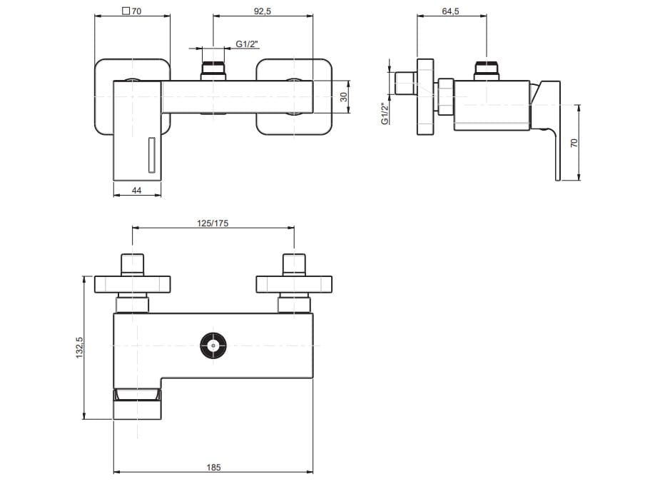 Однорычажный открытый смеситель для душа Rubinetterie Frattini Vita Due ARCH-00122591 - Вид №6