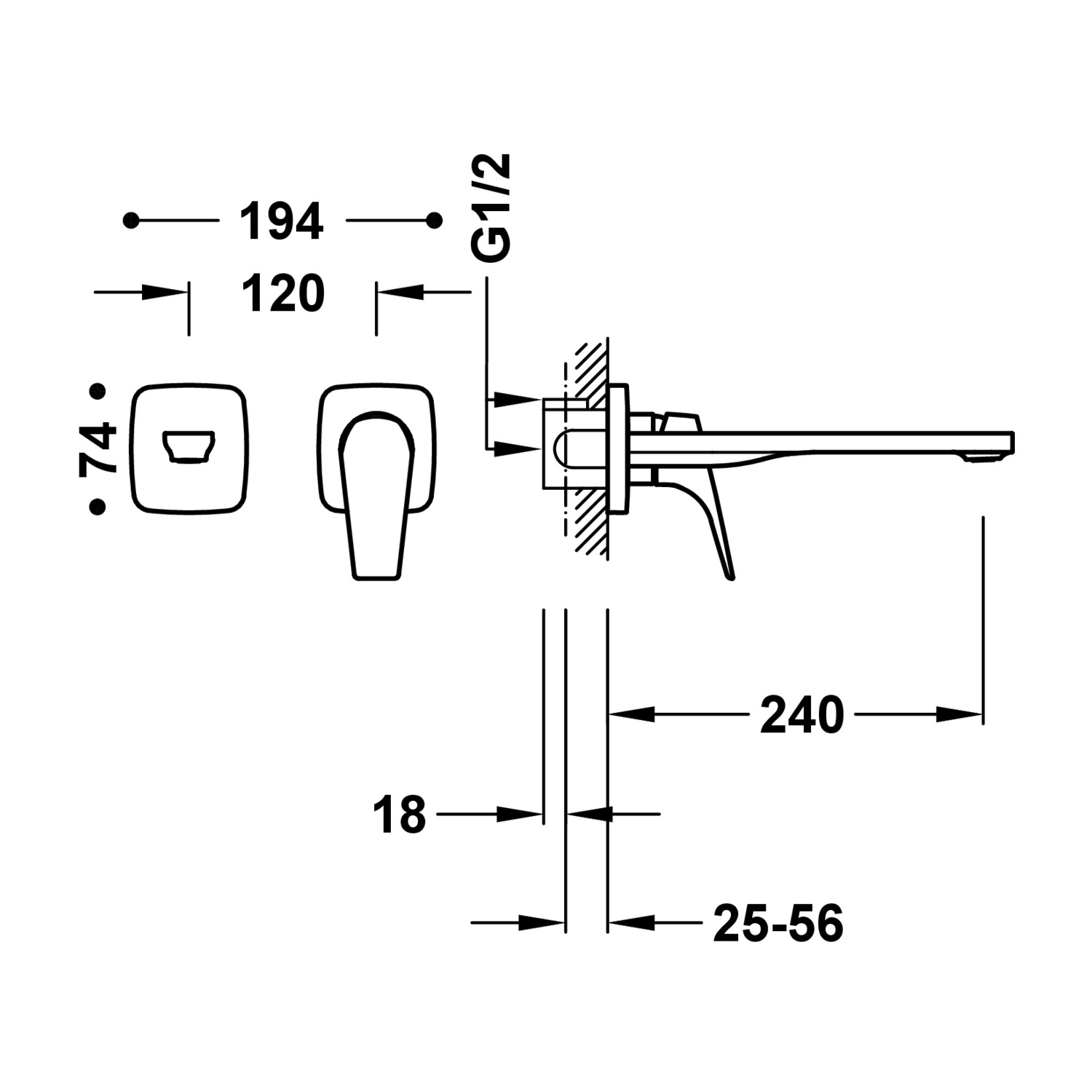 Скрытый смеситель для умывальника CANIGÓ с одной ручкой -21730004 TRES Canigo - Вид №1