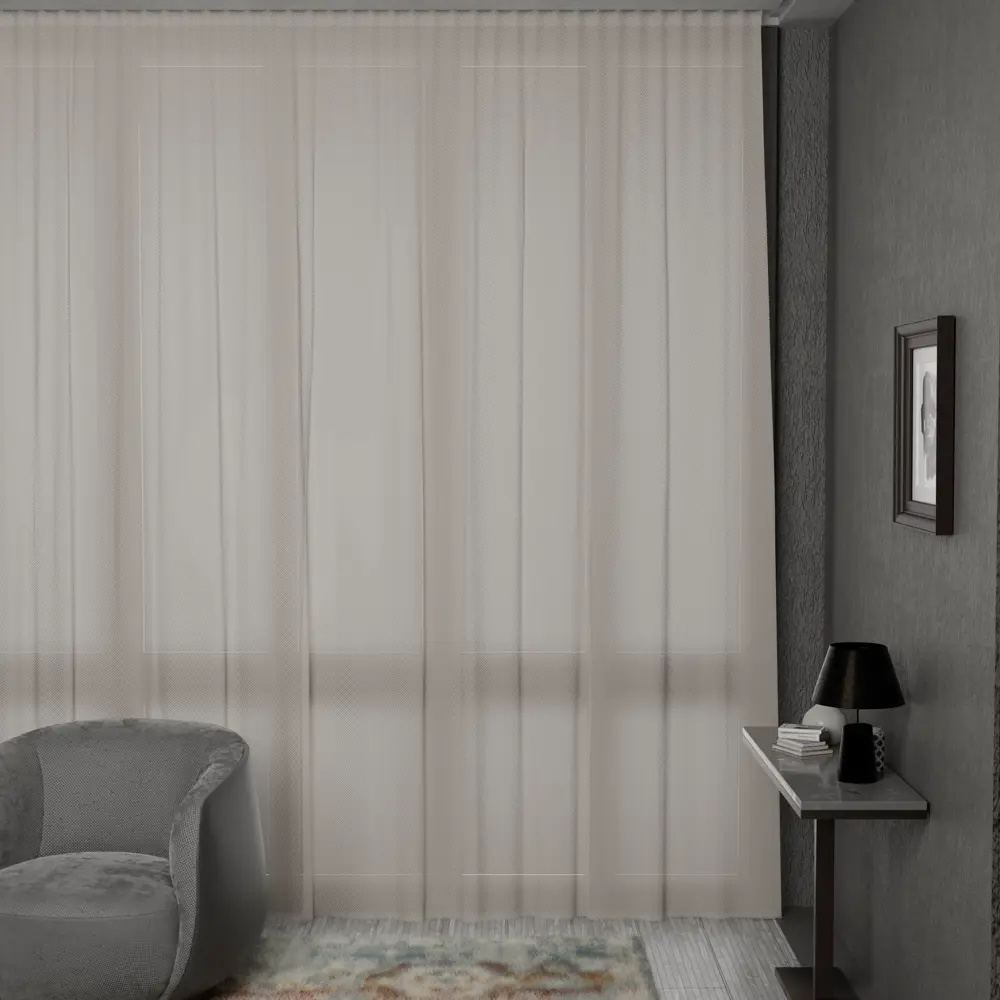 GARDEN Тюль на люверсах кремовый 300x280 см для гостиной и спальни 89390613 STLM-1569565