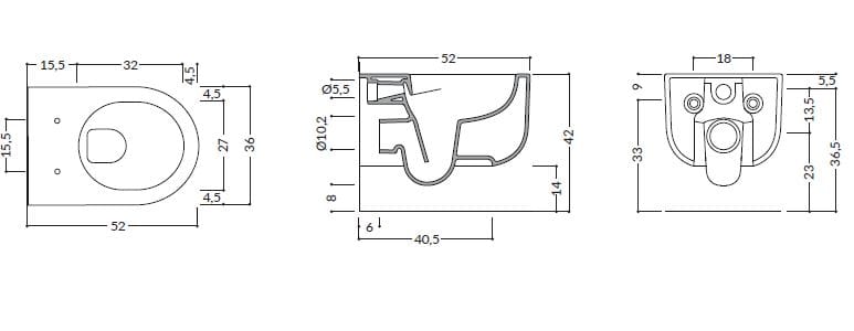Керамический подвесной туалет Gruppo Geromin ARCH-00033900 - Вид №4