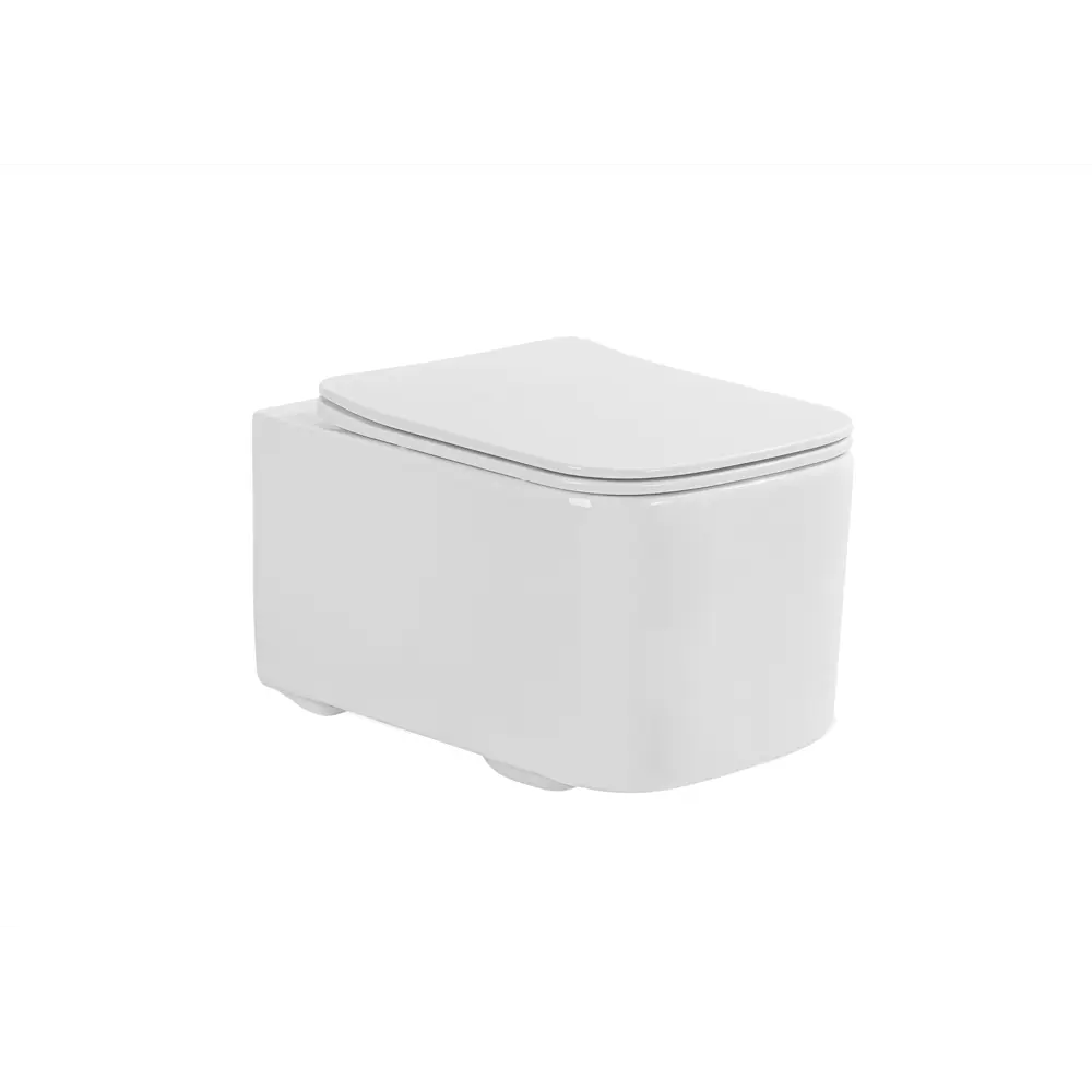 Подвесной унитаз Aquatek КВАДРО безободковый с системой смыва ТОРНАДО 89437830 STLM-1574348