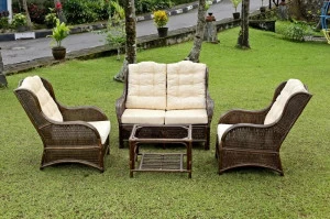 Мебель из ротанга садовая, столик и кресла на 4 персоны "Tax" ЭКО ДИЗАЙН CLASSIC RATTAN 129536 Бежевый;коричневый
