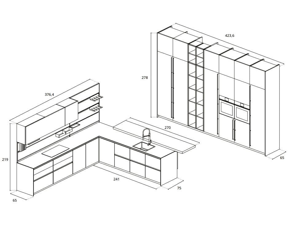 Встроенная кухня Febal Casa Origina ARCH-00107359 - Вид №19