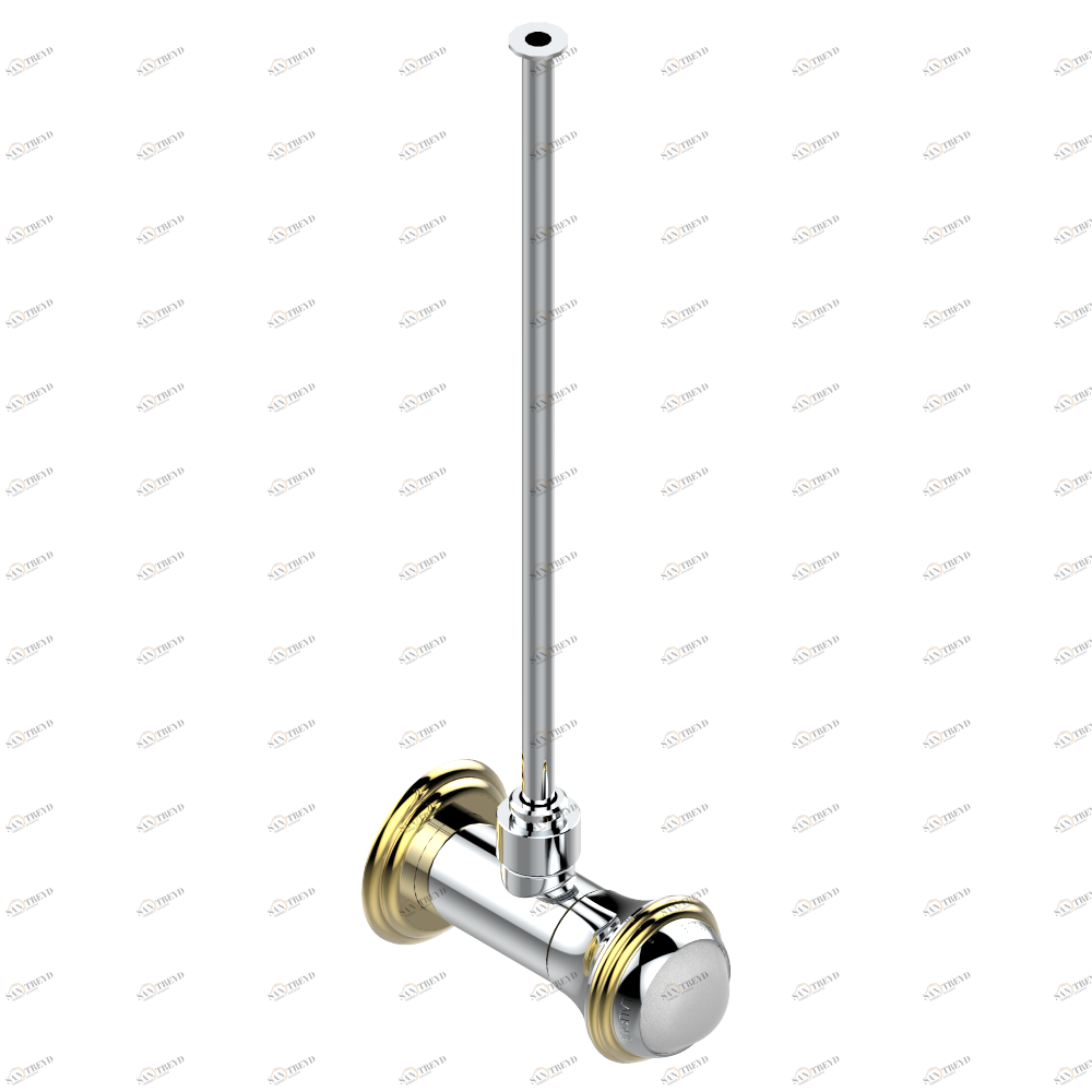 A2G-181/S Кран запорный 1/2" стильный регулируемый с 30 cм трубкой Thg-paris Ange Хром/золото A2G-181/S CAT.A
