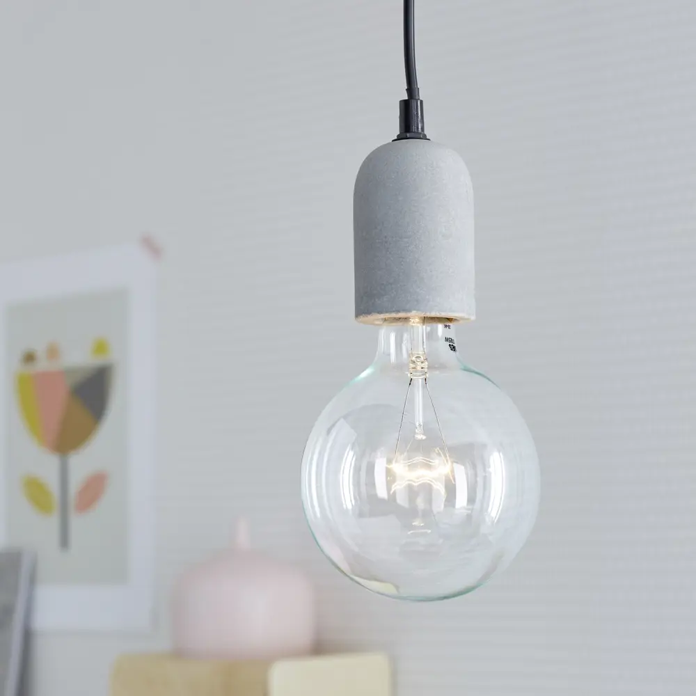 Шнур декоративный Clyde 1xЕ27x60 Вт, бетон/металл, цвет серый INSPIRE STLM-2119606 - Вид №6
