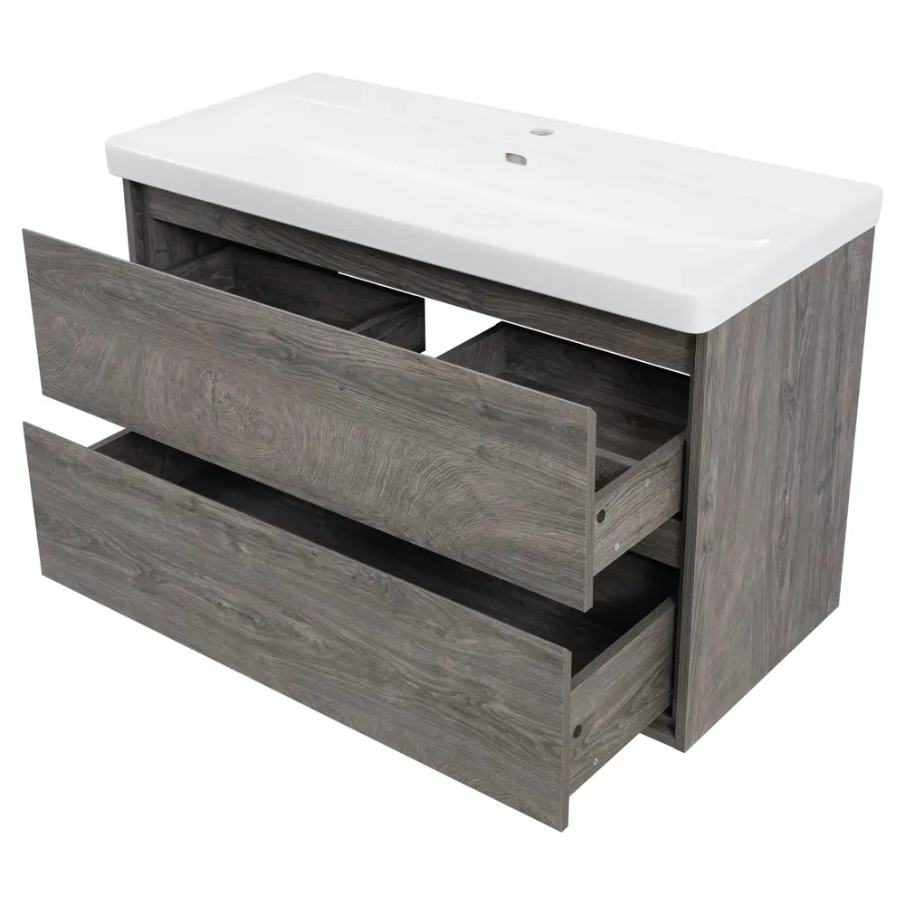 Тумба под раковину KONSENSA Мокка 2.0 подвесная 105 см цвет серый дуб STLM-2172011 - Вид №5