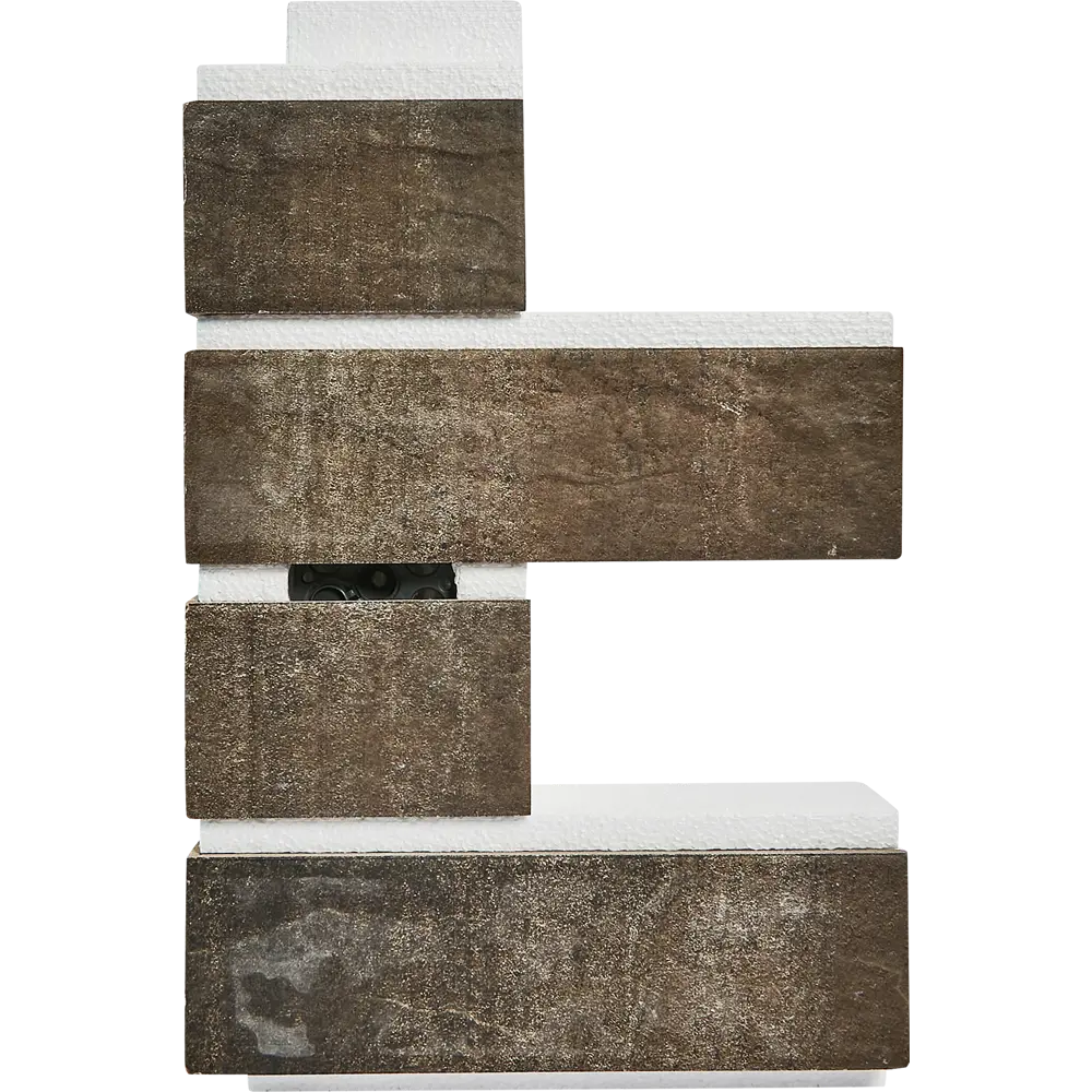 Термопанель наружный угол Мосстрой-31 Brick Stone коричневый 26x25x41x5 см STLM-2023273 - Вид №1