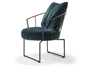 Тканевое садовое кресло с подлокотниками