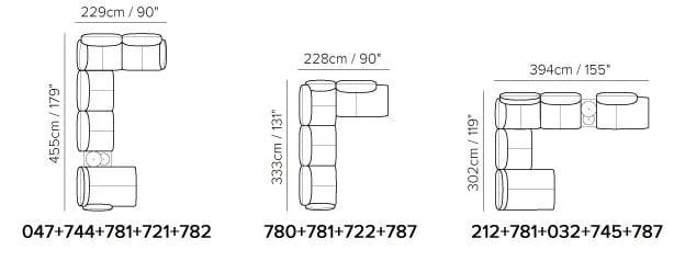Секционный диван из кожи и ткани Natuzzi Italia Solar ARCH-00062423 - Вид №4