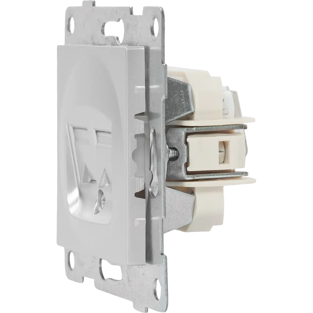 Телефонная розетка GUSI Electric двойная встраиваемая серебристая 83864428 Ugra STLM-0045210 - Вид №4