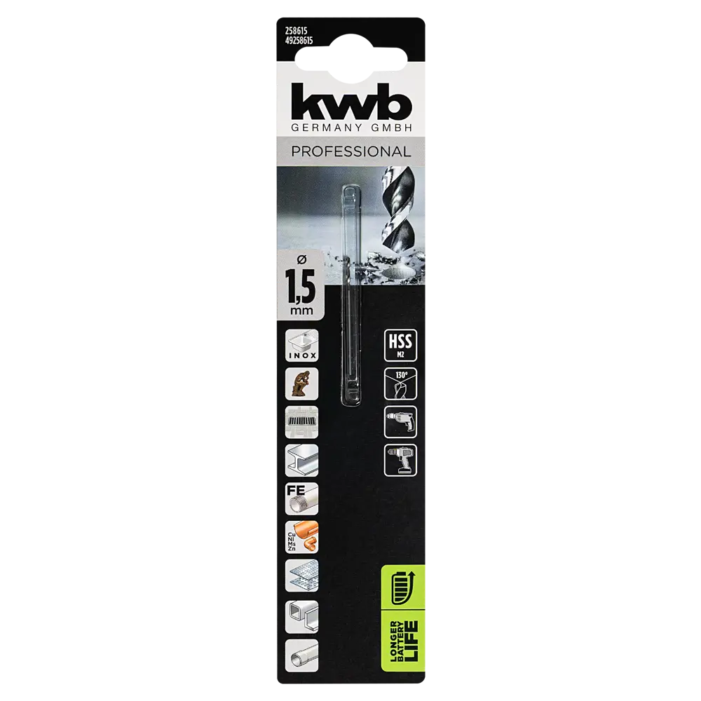 Сверло по металла KWB 258615 1.5x40 мм STLM-2146567 - Вид №3