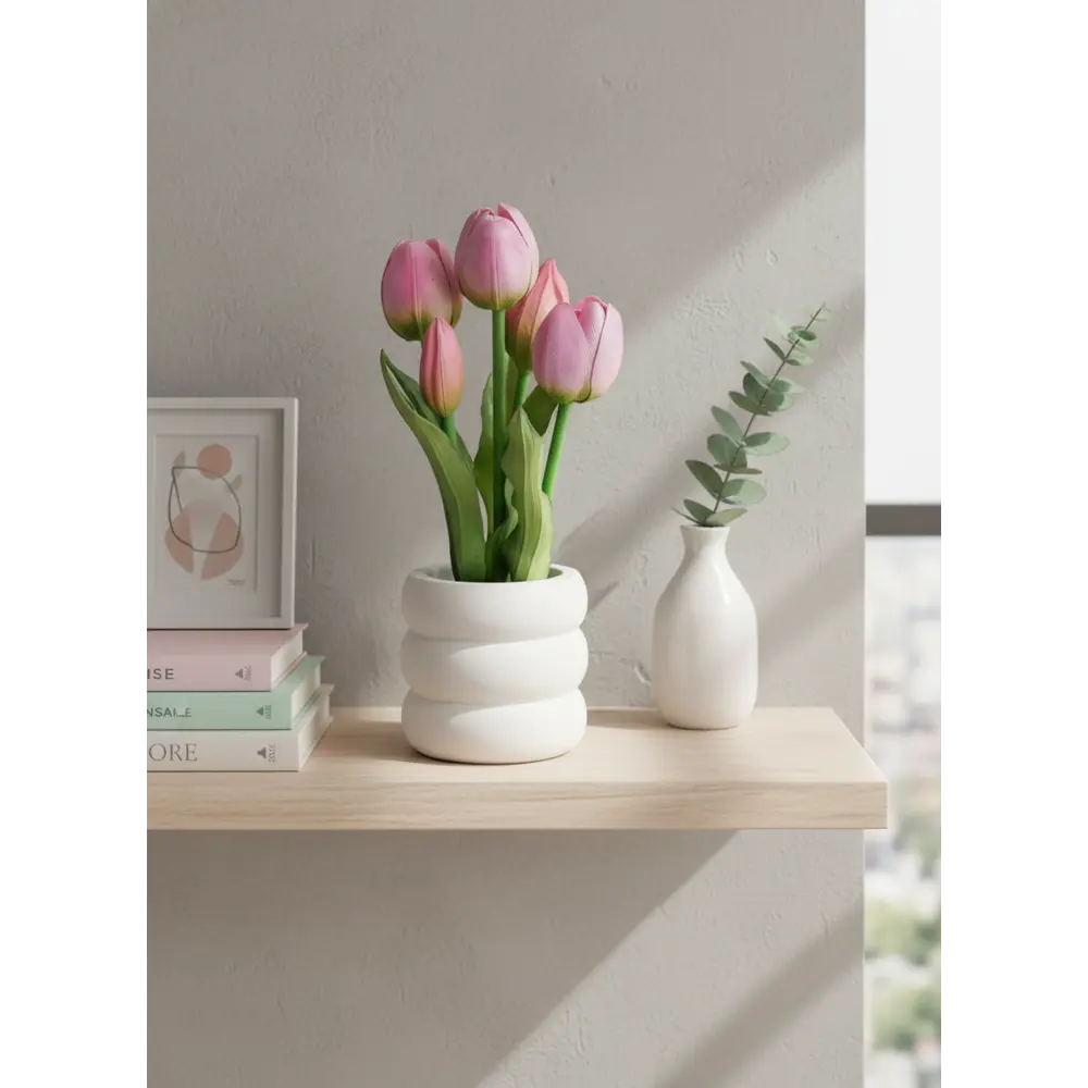 Искусственное растение в горшке h25 см розовый Santreyd STLM-2127251 - Вид №5