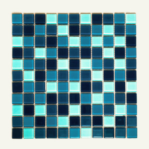 90866268 Декоративная мозайка KG25 30х30см цвет Синий Crystal Glass STLM-0415527 КЕРАМОГРАД