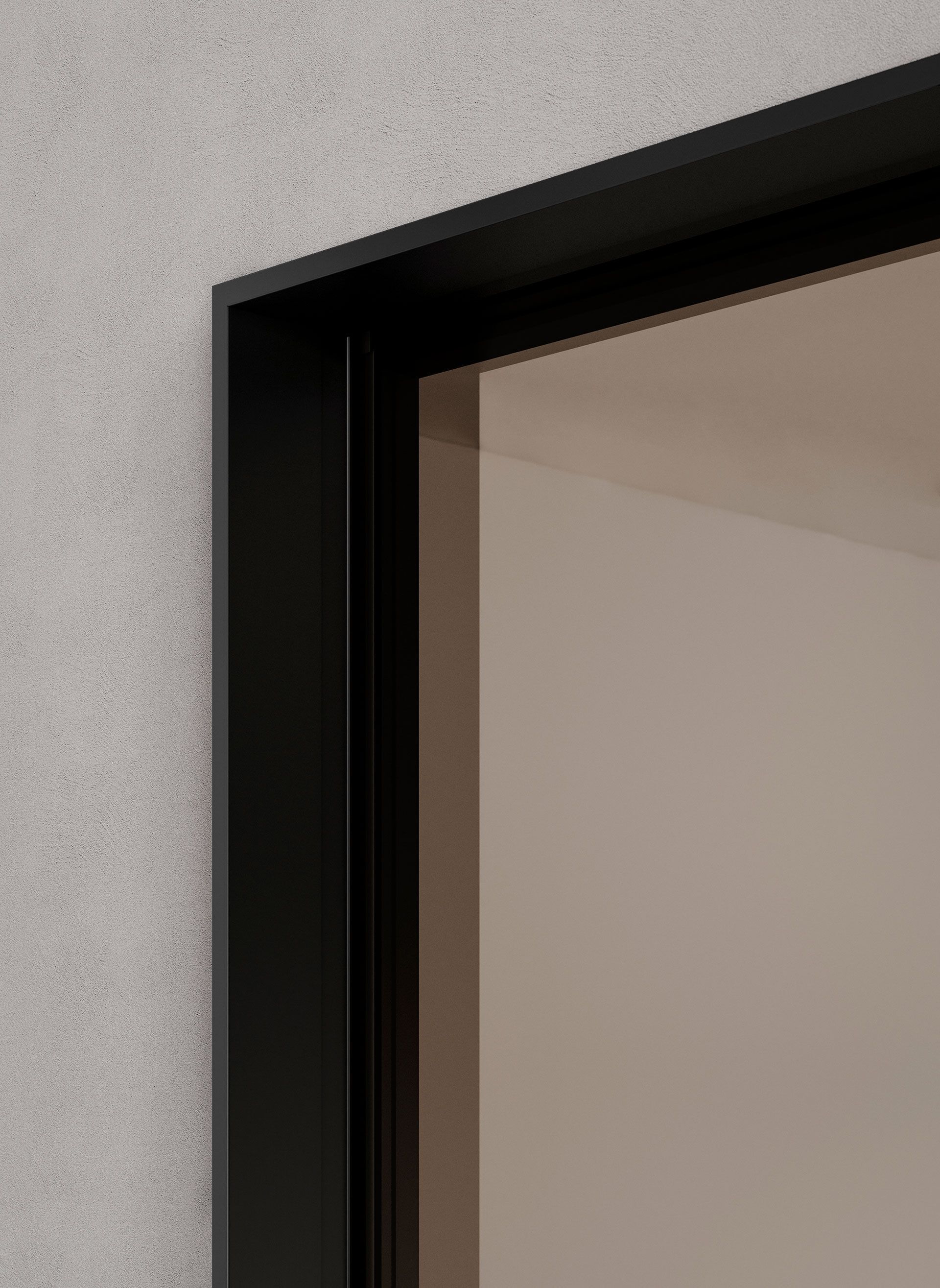 Алюминиевая и стеклянная распашная дверь с выдвижными петлями Lualdi двери ARCH-00112123 - Вид №7