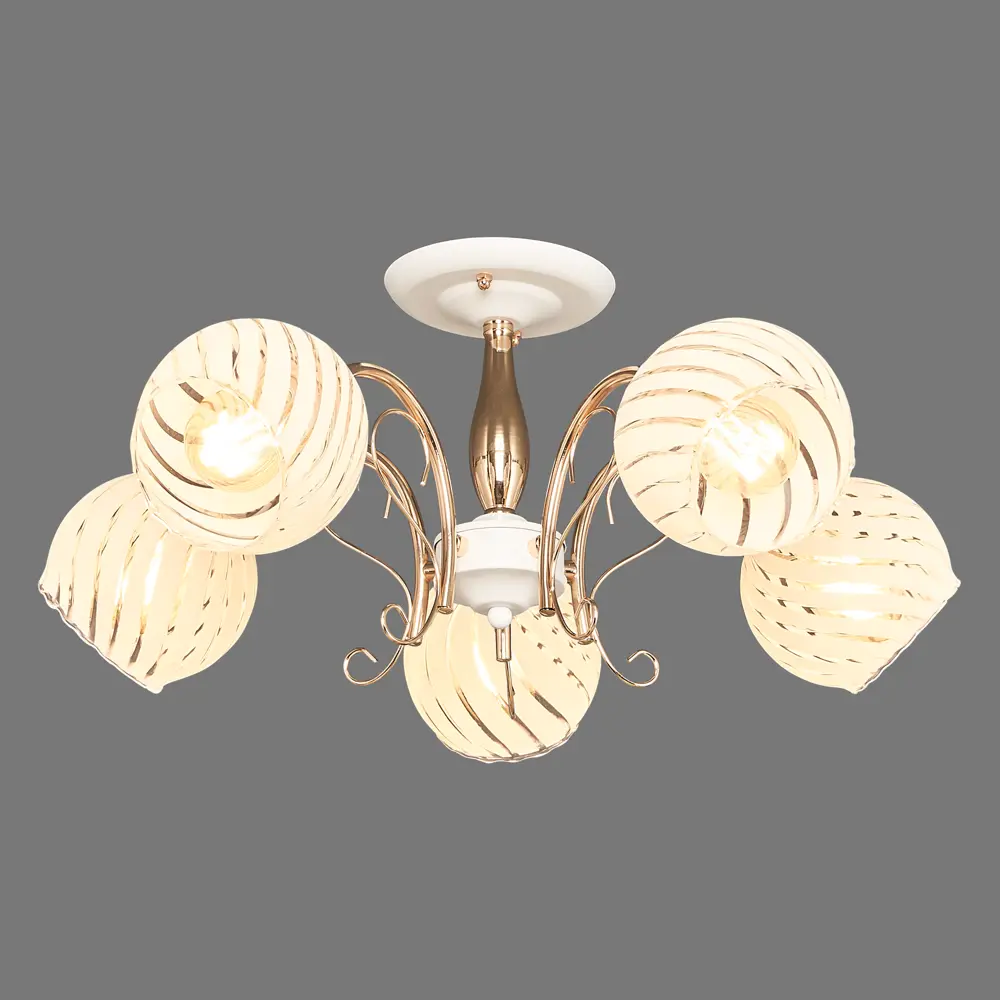 Люстра потолочная «Ария» КС30071/5С, 5 ламп, 18 м², цвет белый/золотой КЛЮЧНИК STLM-2070568 - Вид №2