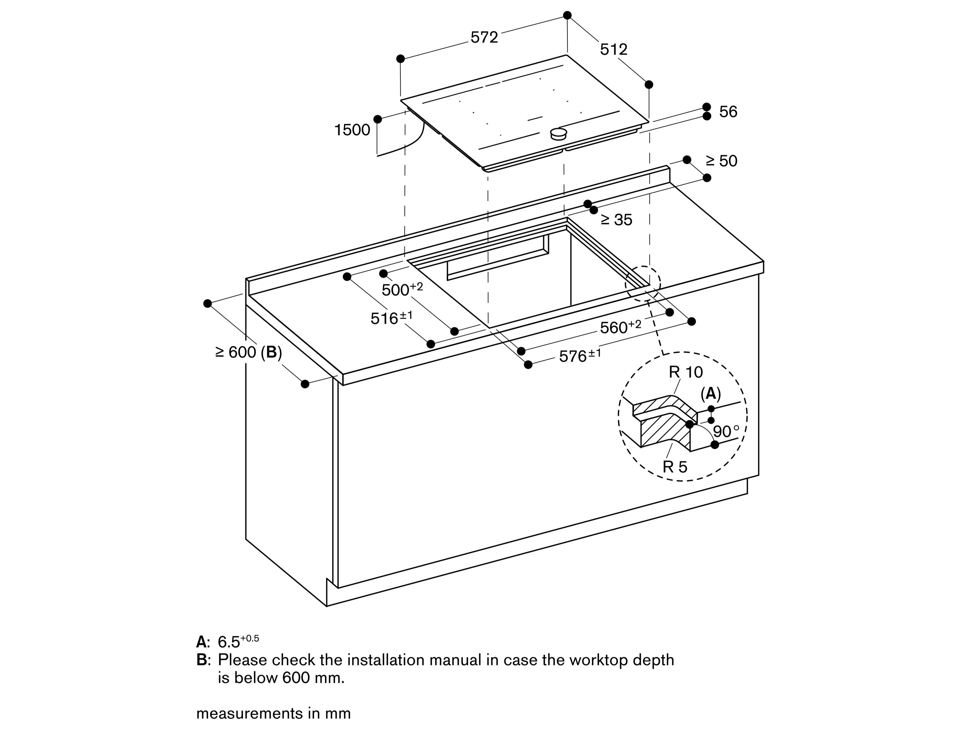 Индукционная плита с проволочной столешницей из стеклокерамики GAGGENAU серия 200 ARCH-00131403 - Вид №2