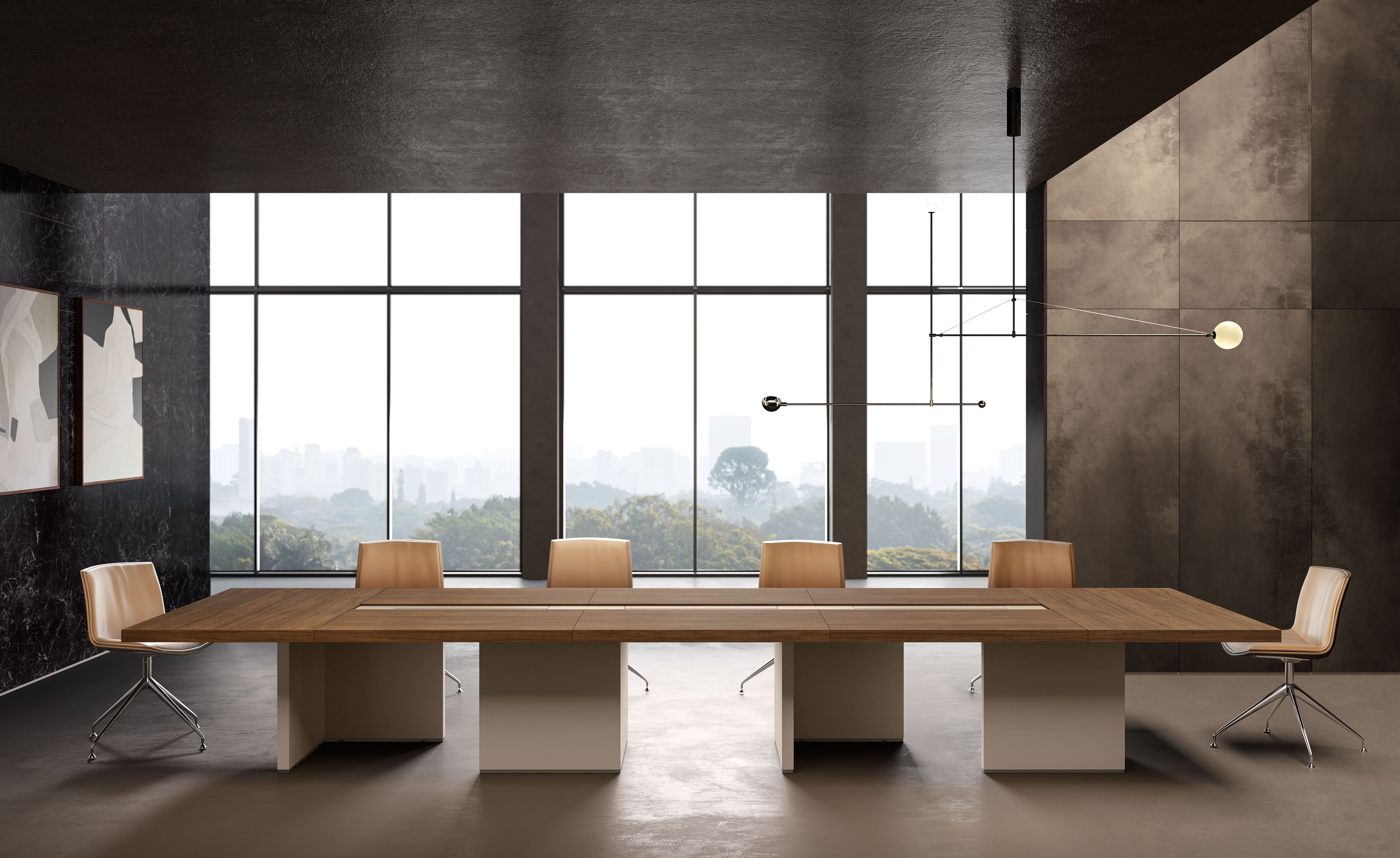 Деревянный прямоугольный стол для совещаний с электрической розеткой About Office Bold58 ARCH-00014191 - Вид №1