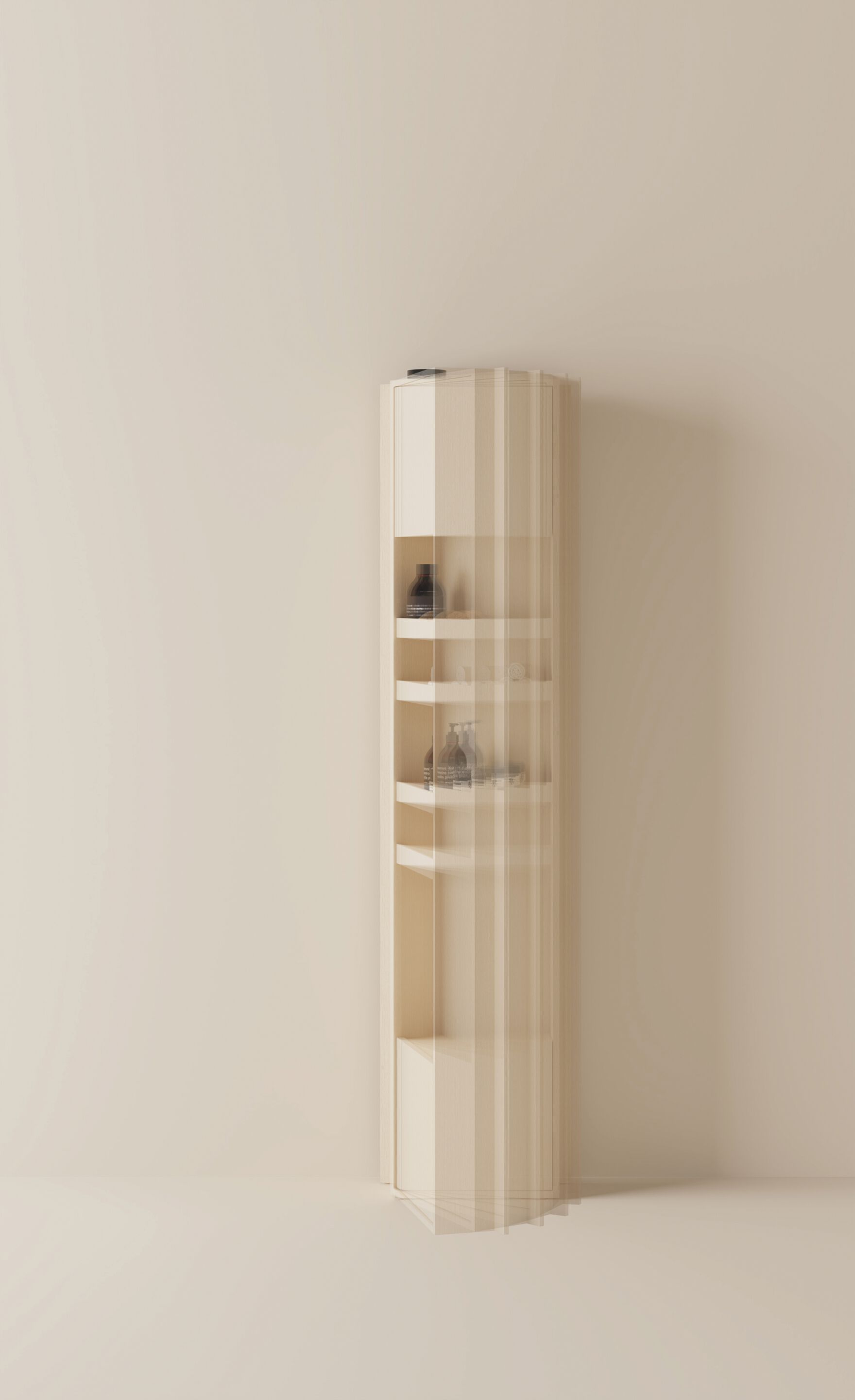 Деревянное вращающееся зеркало с контейнером Agape VOILÀ ARCH-00094379 - Вид №1