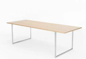 Pedrali Прямоугольный стол из дуба и алюминия Toa