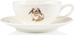 10608160 Royal Worcester Чашка для капучино с блюдцем Royal Worcester "Забавная фауна","Кролик" 220мл Фарфор костяной