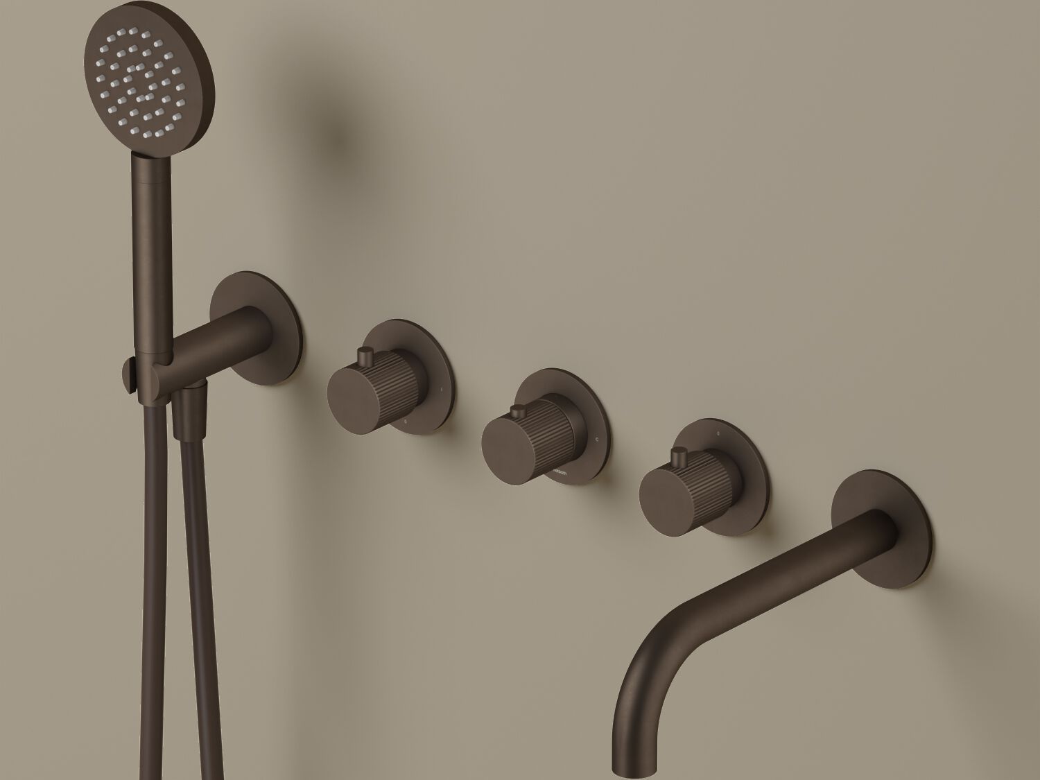 Латунный термостатический настенный смеситель для ванны Hotbath Guy ARCH-00101052 - Вид №1