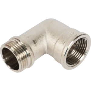 Угол Valtec внутренняя-наружная резьба 1" никелированная латунь VTr.092.N.0006