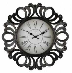 Часы настенные пластиковые с фигурной рамкой 45 см черный с серым Aviere AVIERE  00-3872859 Серый;черный