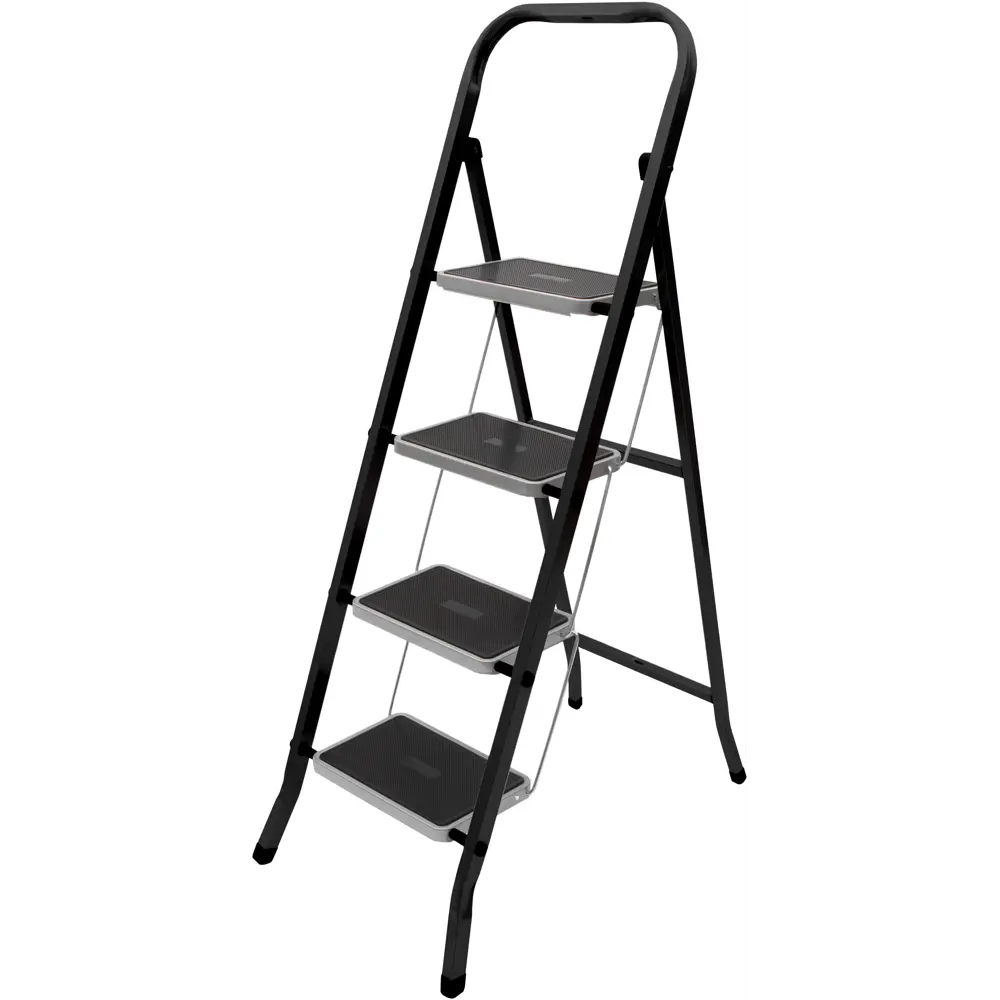 Стремянка Zalger 4-ступенчатая стальная с противоскользящим покрытием 85693867 STLM-0065315