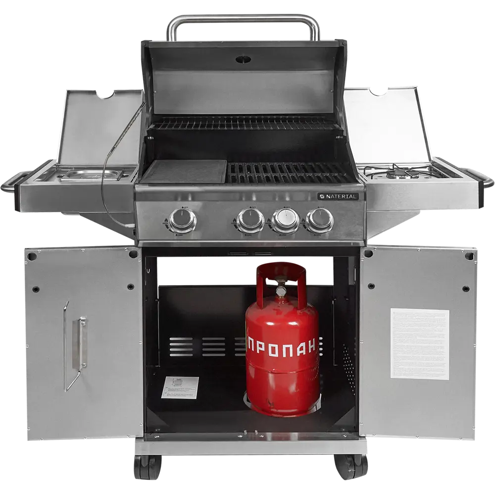 Газовый гриль Naterial Hudson 3-х конфорочный c дополнительной боковой конфоркой STLM-2190712 - Вид №4