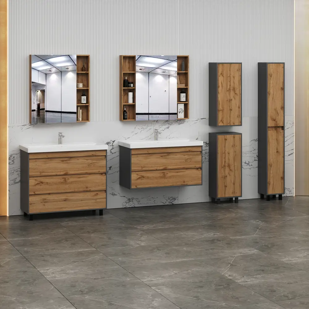 Пенал для ванной Santreyd Wood PW30 с распашными дверцами в стиле дуб 88695646 STLM-0979881 - Вид №4