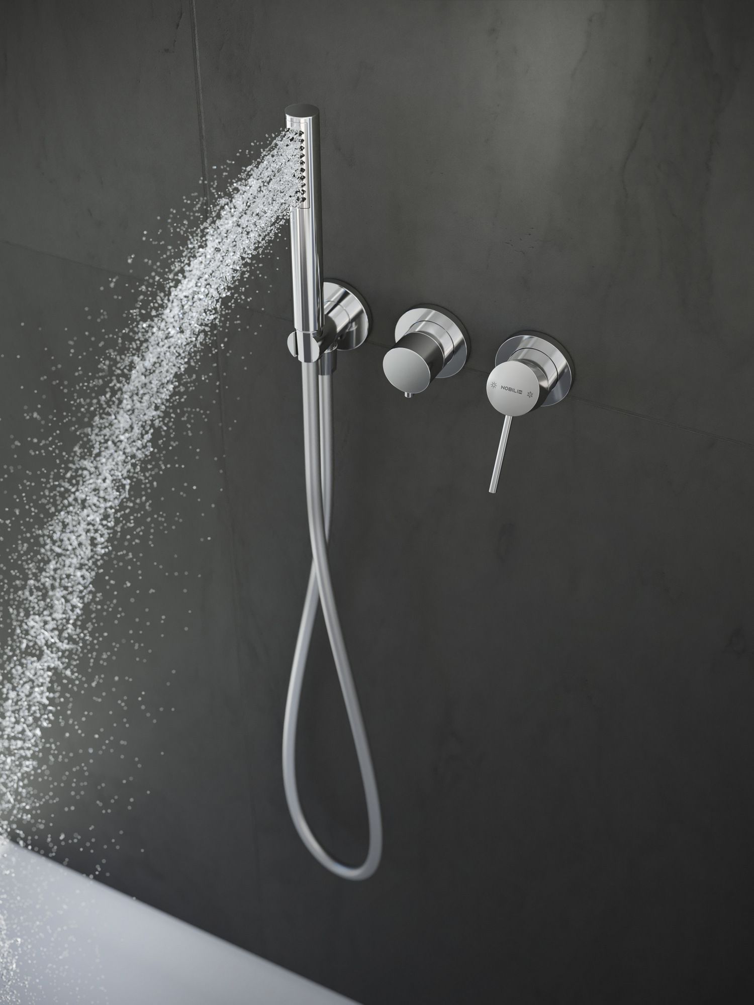 Однорычажный смеситель для душа с 3 отверстиями и ручным душем Nobili Velis ARCH-00073970 - Вид №1