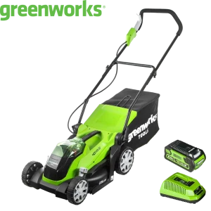 Газонокосилка аккумуляторная GreenWorks 2501907UA 40 В 35 см 1x2 Ач АКБ и ЗУ входит в комплект