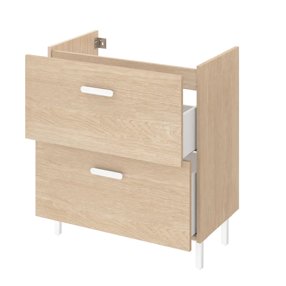 Тумба под раковину Sensea Easy напольная 70 см с двумя ящиками цвет дуб STLM-2050744 - Вид №3