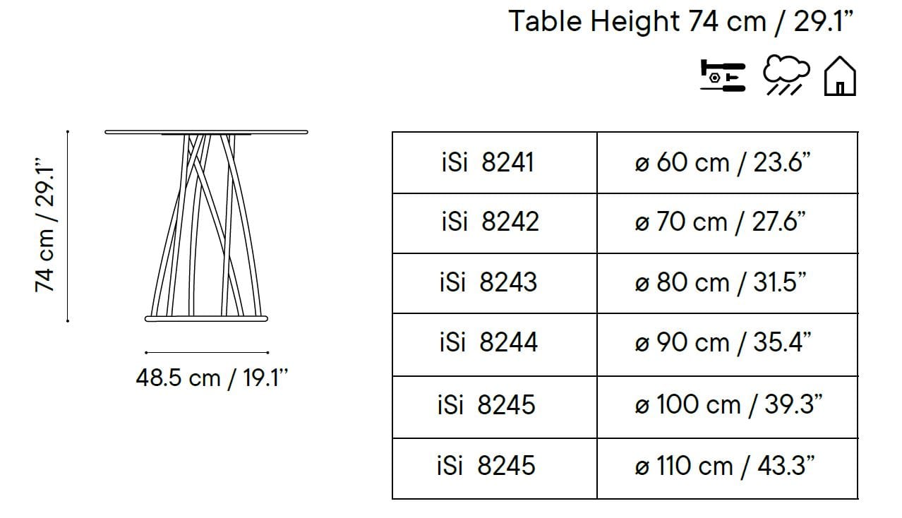 Круглый стальной садовый стол с порошковым покрытием iSimar Cestat ARCH-00121791 - Вид №2