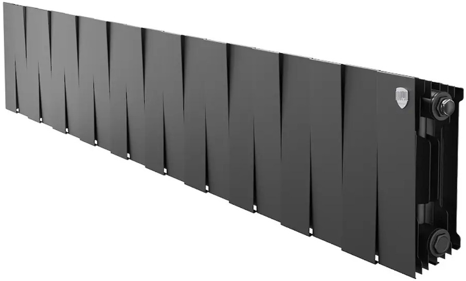 86733726 Радиатор секционный Royal Thermo Pianoforte 200/100 20 секций боковое подключение биметалл черный STLM-0071100